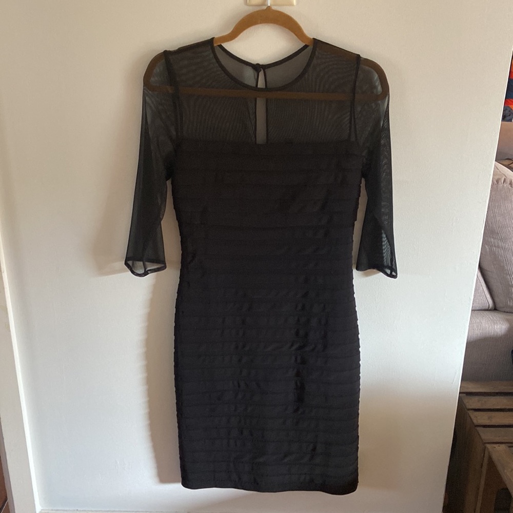 Adrianna Papell Black Midi Dress
